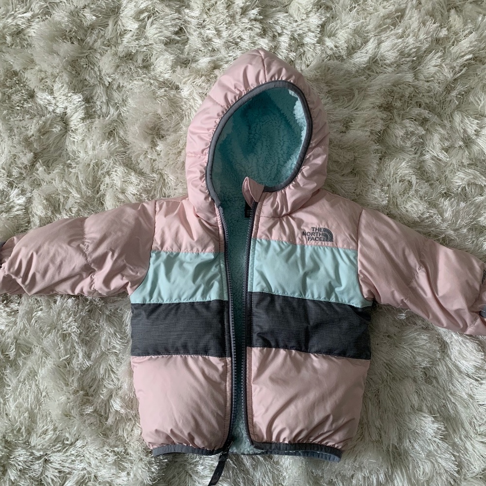 North Face Pink Infant Girl 550 Down Jacket 12-18M